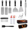 Felenny Grill-Zubehör-Set, flache Oberseite, Grillzubehör, Set mit Spateln, Zange, Schaber, Eierringe für Outdoor-Grill
