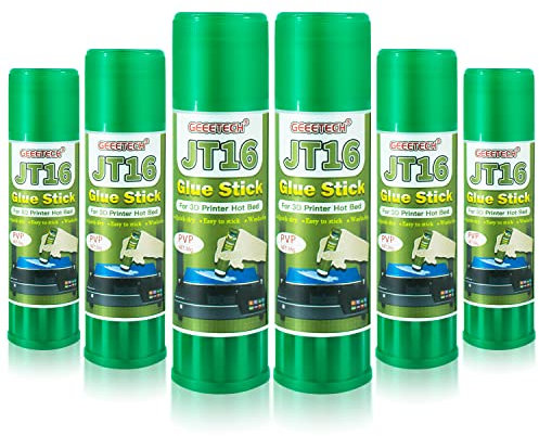 DERUC 3D Printer Bed Adhesive, Glue Stick for 3D Printer Hot Bed, Quick Drying PVP Solid Adhesive 36g PLA ABS PETG Washable and Easy to Glue (6 pcs)