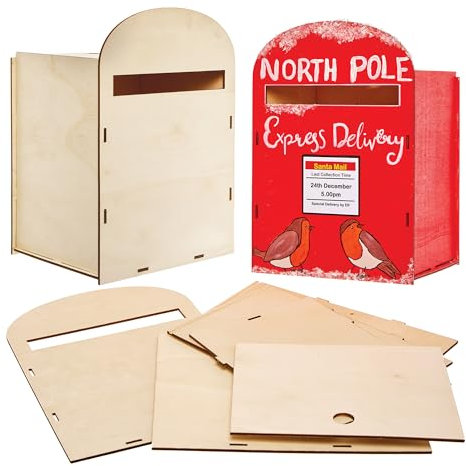 Baker Ross FX846 Kit boîte à lettres - 1 kit, Bricolage en bois à peindre et à décorer pour les enfants
