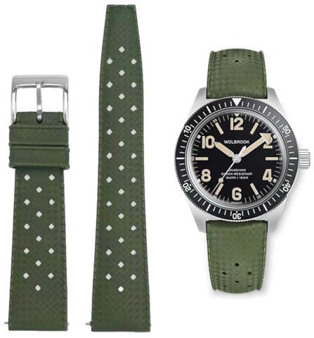 AIYIRUO FKM Kautschuk Uhrenarmbänder Armband Fluorkautschuk 18mm 20mm 22mm Schnellverschluss Tropischer Stil Uhrenarmbänder Ersatzarmband für Taucheruhren Auch für Omega X Swatch X Blancpain