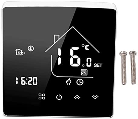 OKJHFD Smart Thermostat, LCD-Touchscreen-Thermostat, Programmierbarer Temperaturregler, Programmierbarer Elektrischer Fußbodenheizungs-Heizkörperthermostat Für Kessel 95-240 V, Verdeckte Installation