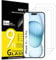 NEW'C 3 Piezas, Protector Pantalla para iPhone 15, iPhone 15 Pro (6,1 Pulgadas), Cristal templado Antiarañazos, Sin Burbujas, Dureza 9H, 0.33 mm Ultra Transparente, Ultra Resistente