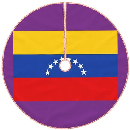 Bandiera del Venezuela stampata per albero di Natale, 91 cm, con velcro per albero di Natale, decorazione per la casa