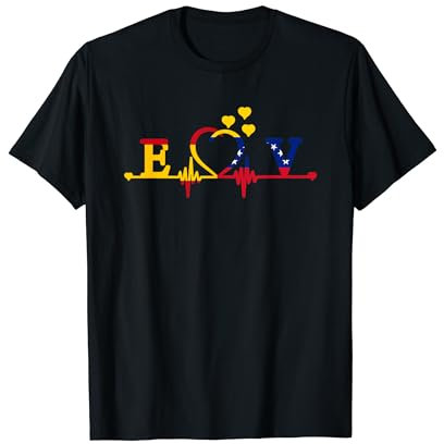España Venezuela Bandera Día de los Enamorados San Valentin Camiseta