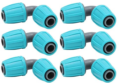 Hapivida 10-teiliges Lock Barbed Connector, 16 mm 90 Grad Winkeladapter Push Lock Fitting Ellenbogen Schlauchverbindung für Garten Und Landwirtschafts Tropfbewässerung