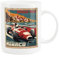 Purely Home Monaco Grand Prix Mug - Retro Poster Style Race Car Gift/Present Cup - Tea/Coffee White Bone China Mug