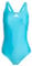 adidas Donna 3 Stripes C-Back Swimsuit, Lucid Cyan/White, 42