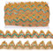 SUPERFINDINGS 14.22 Yard (13 m) Grüne Spitzenborte Mit Pailletten 4cm Breit Spitzenbesatz Perlenstoffband Glitzernd Metallisch Dekorativer Gimpenbesatz Für Kleidungszubehör