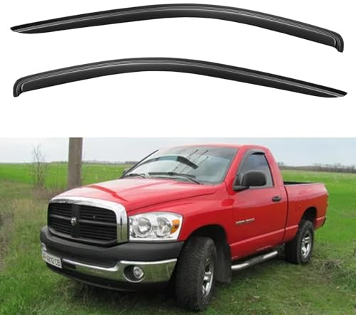 Viseras de ventana, protector de lluvia para Dodge Ram 1500 2002-2008, deflectores de viento de ventana para Ram 2500 3500 2003-2009 cabina estándar