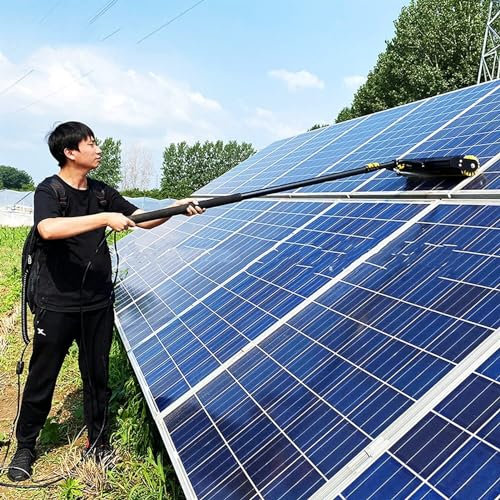LXYUTY Electric Solar Panel Cleanitool, Extendable Window Cleanipole Cleaner Kit W/Rechargeable Lithium Battery, Swimmipool Cleaner Brush/3.5M/11.5Ft