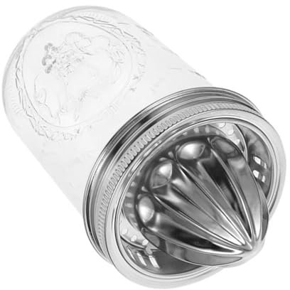 BESTonZON 1 Tasse Edelstahl-Entsafter Zitruspresse Orangenpresse Glas Einmachglas Manuelle Zitruspresse Flaschen 480 Ml Für Zitrone Limette Grapefruit Mit Sieb Und Behälter