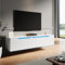 ELEGANT Gloss White Floating TV Unit Cabinet 1400x350x300mm Wall Mounted TV Shelf, Entertainment Center for Living Room, Floor-standing Available