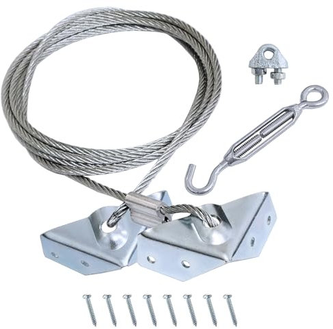 Young Wolf Alloy Steel Supporting Anti-Sag Garden Door Gate Cable Kits for for Outdoor Wooden Fence Gate Door Support (1, Silver)