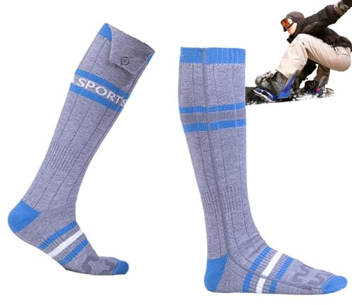 Heated Socks, Battery-Powered Comfortable Thermo-Socks with 3 Heating Settings, Rechargeable Heated Socks for Winter Sports, Motorcycling, and Cold Feet Relief, Rechargeable Heated Socks