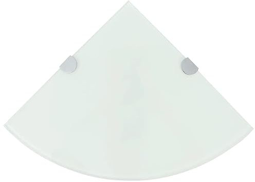 Myheimly Eckregal mit Halterungen Glasboden Glasplatte Glas Weiß,35 x 35 cm