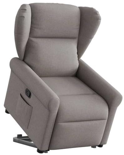 vidaXL Relaxsessel mit Aufstehhilfe Taupe Stoff