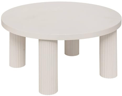 Table Basse Ronde en Bois Ivoire D. 70 x H. 35 cm - Atmosphera