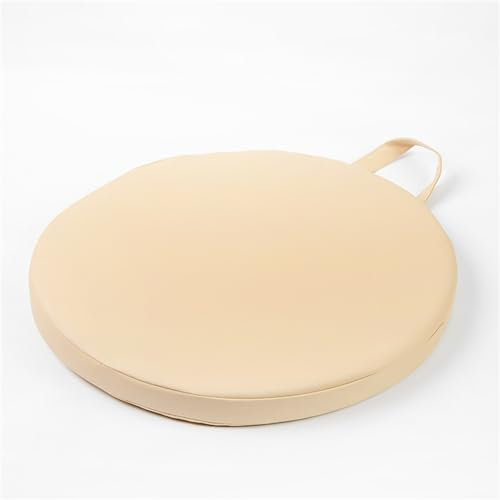 Hocker-Stuhlkissen,Quadratisches Sitzkissen, Nach Maß Sitzkissen,Outdoor-Kissen,Matte, rutschfeste Schnalle,Schaukel Sitzkissen für Outdoor, Terrasse, Drinnen (Rund - beige,38x38x3)