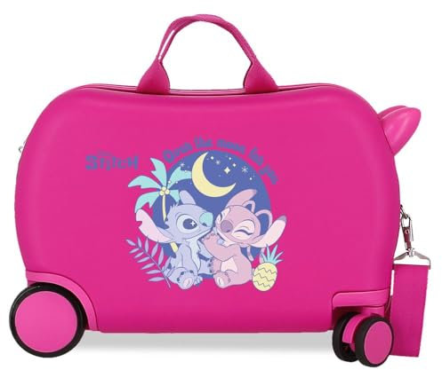 Disney Joumma Adorable Stitch Valise pour Enfant Rose 45 x 31 x 20 cm Rigide 1,8 kg Fermeture à Combinaison latérale ABS 1,8 kg 27,9 l Bagage à Main, Rose, Talla única, Valise pour Enfant