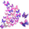 3D Schmetterlinge Wanddeko Schmetterling Deko Wandaufkleber Schmetterlinge Wandtattoo Butterfly Dekoration Abnehmbare Wandaufkleber Heimdeko Schlafzimmer Kinderzimmer Deko lila