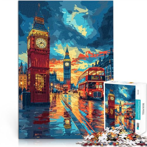 Puzzle für Erwachsene, 2000 Teile, farbenfrohes London Big Ben, für die ganze Familie, unterhaltsames Lernspiel zum Geburtstag, Weihnachten, 27,56 Zoll x 39,37 Zoll