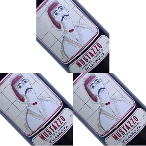 Sella & Mosca Mustazzo di Sardegna, Cannonau, Fruchtiger Rotwein, Plant Based - 1 Flasche 750 ml (Packung mit 3)