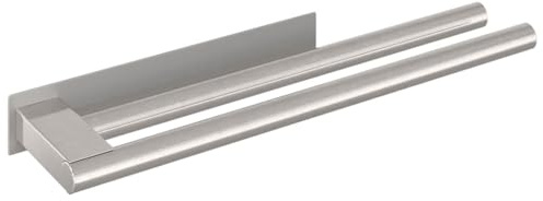 vidaXL Towel Rack Silver 40 x 9 x 4 cm Stainless steel, Modern Rectangular Wall-Mountable Towel Rack, Space Saving Design, Stainless Steel Holder, Bathroom Organizer Accessory