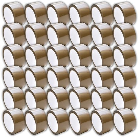 MichaelNoll Paketklebeband, Paketband, Klebeband, Packband für Lager, Versand, Transport und Verpacken von Paketen, Braun, 66 m x 48 mm (36, Braun)