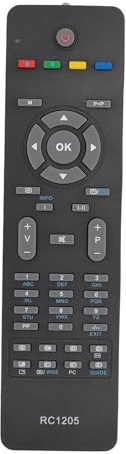 Ticfox Universal-TV-Fernbedienung, sprachgesteuert, ergonomisches Design, Universal-TV-Fernbedienung für Murphy Sanyo Techwood Xenius Bush Alba Luxor TVs, ABS-Material, Modell RC12