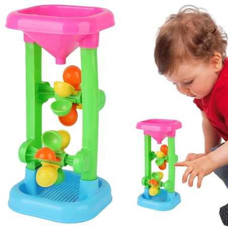 Liakyunf Moulin à Eau Jouet Enfant – Jeu d’Eau bac à Sable avec Entonnoir et Tamis – Accessoire Plage Piscine Bain – Cadeau été Fille garçon 3 Ans et Plus