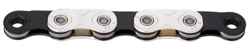 KMC X-Flat 12/13 Speed Waxed Flat Top Chain, 126 Link, Black/Silver