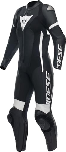 Dainese Grobnik 2.0 1-Teiler perforierte Damen Motorrad Lederkombi, schwarz/schwarz/weiß, 38