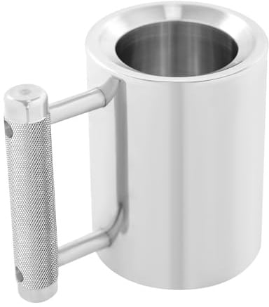 Schwerer Becher 8 kg, 300 ml Hantel Tasse aus 304 Edelstahl, poliert mit ergonomischem Griff, Fitness Wasserbecher für Training, Büro, Wohnzimmer, Fitnessstudio und Geschenk