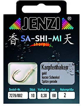 Jenzi Karpfenhaken SA-SHI-MI Gebunden Gr.8 0,22mm 60cm