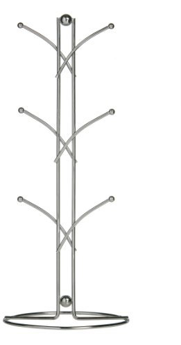 Premier Housewares 509612 6 Cup Mug Tree, 39 cm - Chrome , Silver
