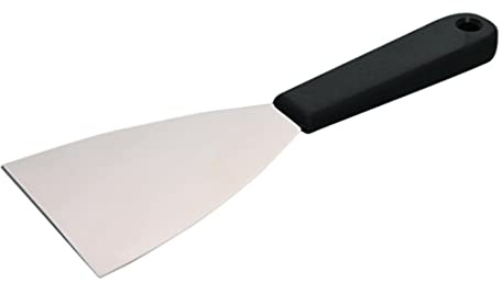 Schneider GT028 Stainless Steel Spatula, 80 mm | Features a flexible blade to easily clean surfaces or portion dough, ideal for busy professional kitchens.