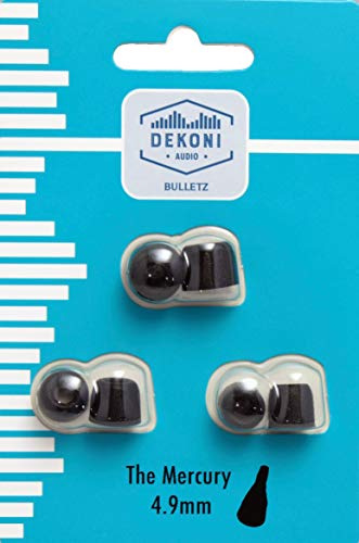 Dekoni Audio Formbare Schaumstoff-Ohrpolster, Premium-Isolation, 4,9 mm, Medium 11 mm, Schwarz (ETZ-MERCURY-MED-11 mm)