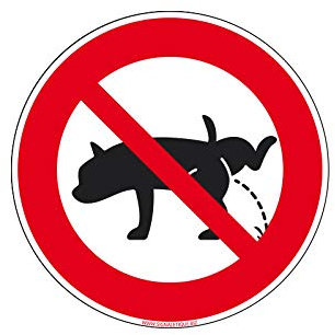 Signalétique.biz France - Plastique rigide pvc 1,5 mm - Chien Interdiction d'Uriner - Diamètre 250 mm - Protection Anti-UV