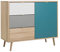 Newfurn Kommode Tricolor Sonoma Eiche Sideboard Modern - 103x87x40 cm (BxHxT) - Highboard Anrichte Skandinavisches Design - [Jona.one] Wohnzimmer Schlafzimmer Flur Esszimmer