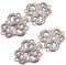 WANDIC Cloak Clasp Verschlussverschlüsse, 2 Paare Swirl Flower Cape Verschlüsse Nähen auf Haken und Augen Cardigan Clip, Silber