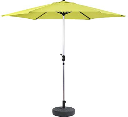Parasol Jardin Droit Alu Sol - Rond - Ø 3m - Vert - avec Pied à Lester