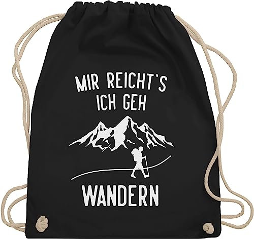 Turnbeutel Rucksack - Laufen Joggen Zubehör - Mir reichts ich geh wandern - Berge - Unisize - Schwarz - wanderzubehör sportbeutel läufer laufsport berg beutel wanderutensilien hobby tüte