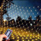 Abkshine Outdoor Garden Net Lights, 300LED 4m x 2m Warm White Mesh Fairy Lights, Mains Powered Christmas Window Lights w/ Remote Timer for Garden Back Front Yard Bushes Tree Decorations