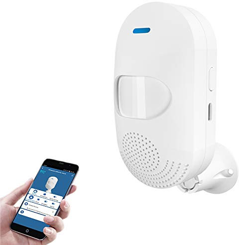 Smart Motion Sensor, WiFi Wireless Security sound and light alarm Alarm,with Free Notification Tuya APP Control Home Security Pir Motion Detector, Compatible with Alexa, Siri