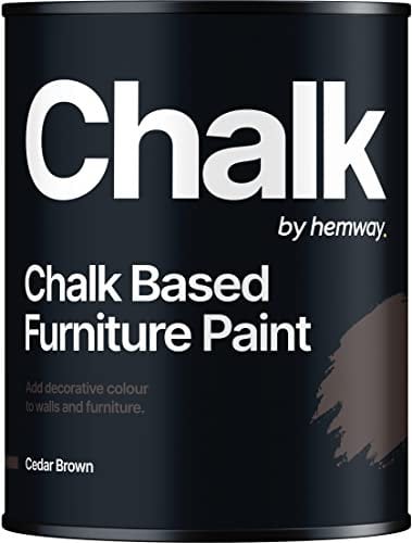 Hemway - Chalk Based Furniture Paint - Cedar Brown 1 L | Chalky Matt Shabby Chic Finish for Interior & Exterior Home Decor | Quick Dry & All-in-one
