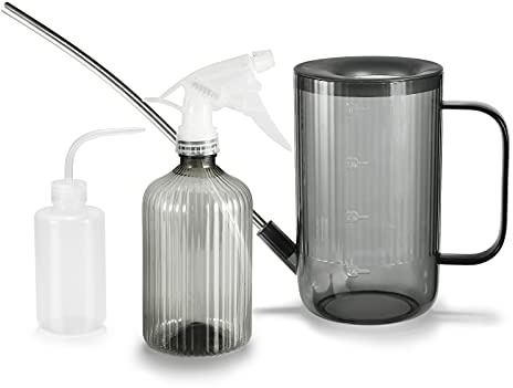 Gießkanne für Zimmerpflanzen, kleine Gießkanne, 973 ml, langer Auslauf, Gießkanne für Zimmerpflanzen, Outdoor, Garten, Blumen mit Sprühflasche, Quetschflasche