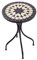 BUTLERS Bistrotisch rund Ø 35 cm -Palazzo- Balkontisch aus Keramik-Mosaiksteine in Creme-Schwarz für 1-2 Personen | Indoor Outdoor Wetterfest Möbel für Balkon, Küche, Terrasse, Garten