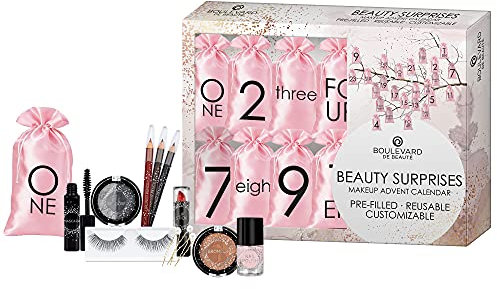 Boulevard de Beauté - Kosmetik-Adventskalender, Beauty Surprise, 24 Make-Up Überraschungen, Highlights für Augen, Lippen und Gesicht, in edler Box, tolle Geschenk-Idee für Mädchen und Frauen