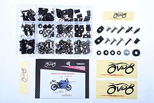 avdb-moto Kit visserie carénages M5, M6 compatible avec YAMAHA YZF R125 R-125 2008-2013, YZF R125 R-125 2014-2018 (Titane)