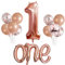 Morofme Roségold One Ballon Set für den ersten Geburtstag, 40 Zoll große Nummer 1 Ballon, Buchstabe Eins Ballon 20 Zoll, 1. Geburtstagsballons für Mädchen Frauen Rose Gold First Birthday Dekorationen